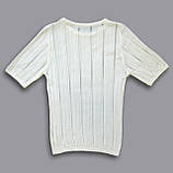 В'язана кофта з короткими рукавами (футболка) жіноча біла. One Size, фото 5