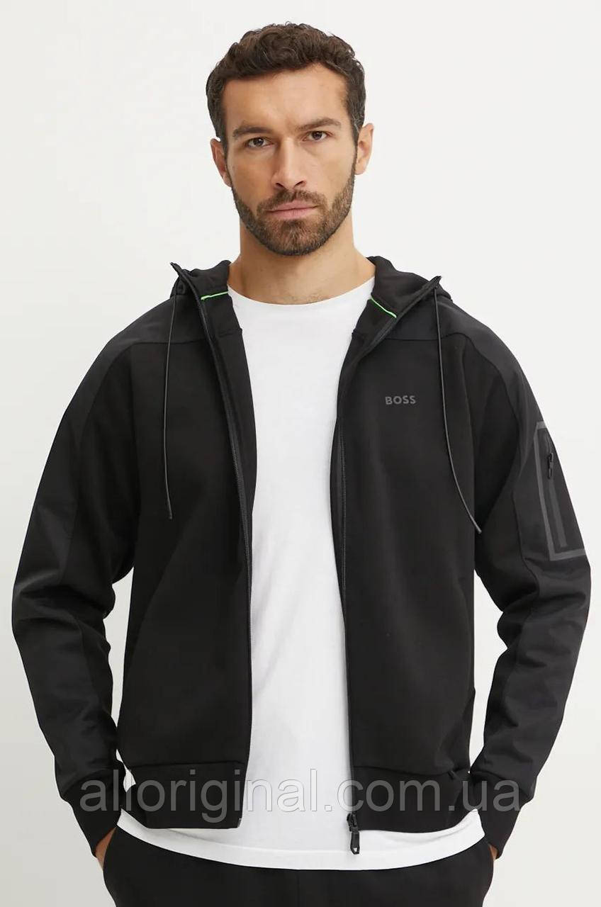 AllOriginal com ua Кофта Boss Green чоловіча колір чорний з капюшоном однотонна 50519019 РОЗМІРИ ЗАПИТУЙТЕ