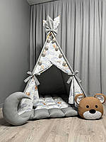 Вігвам для дітей Ведмежа на місяці 4 БОНБОН Повний комплект, вігвам для хлопчика, дитяча палатка, вігвам для дівчинки, вігвам