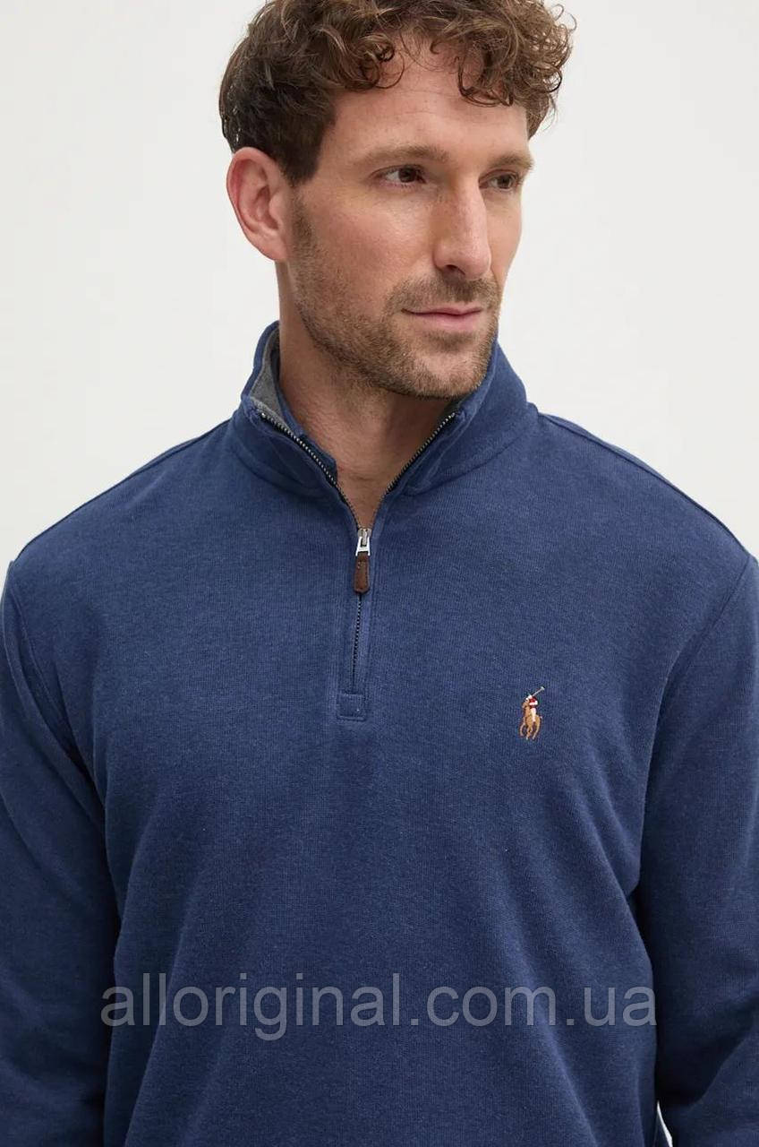 AllOriginal com ua Бавовняний светр Polo Ralph Lauren колір синій легкий півгольф РОЗМІРИ ЗАПИТУЙТЕ