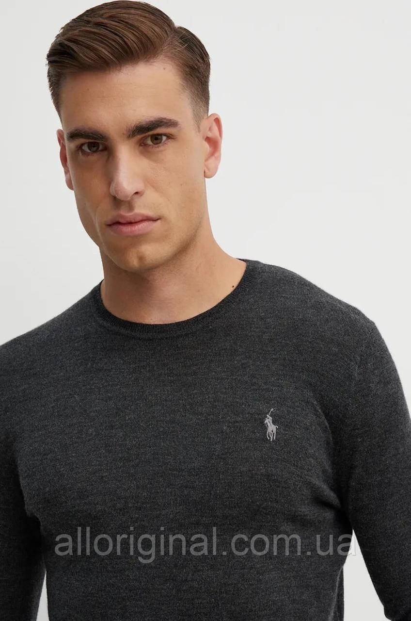 AllOriginal com ua Вовняний светр Polo Ralph Lauren чоловічий колір сірий легкий 710946143 РОЗМІРИ ЗАПИТУЙТЕ