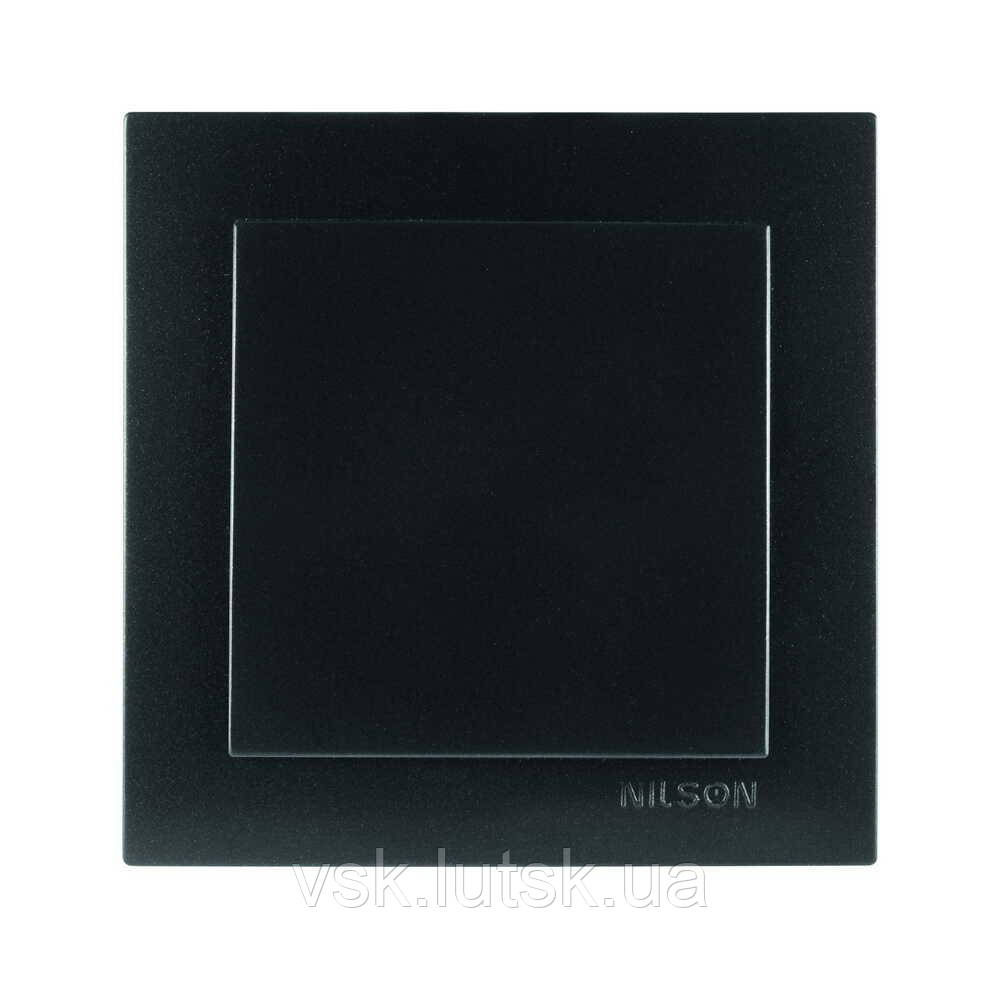 Вимикач Nilson Touran чорний  мат 1кл (12шт) (24381001), фото 1