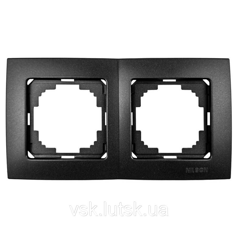 Рамка Nilson Touran чорний мат 2на універс. (20шт) (24380092), фото 1