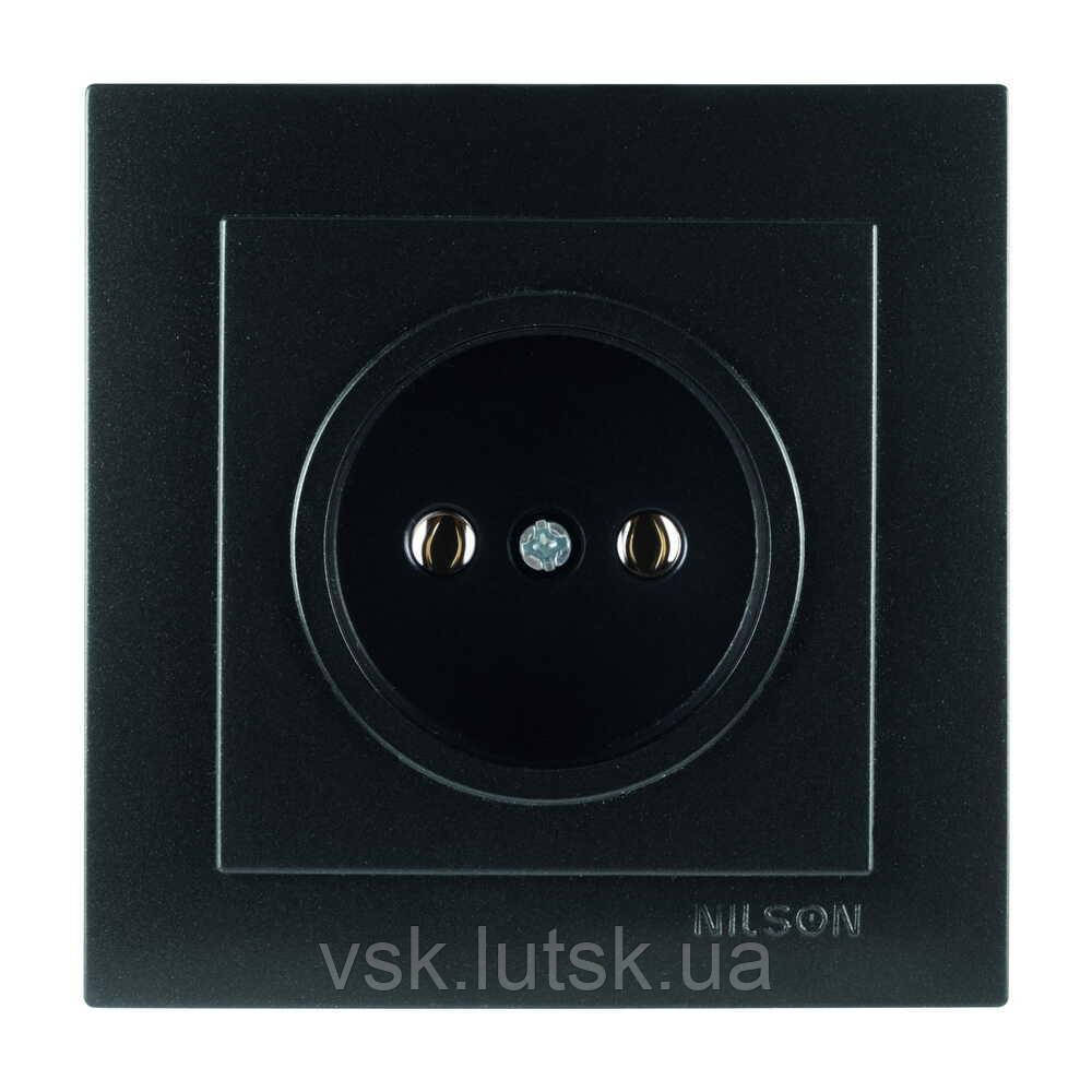 Розетка  Nilson Touran чорна  мат 1на б/з (12шт) (24381015), фото 1