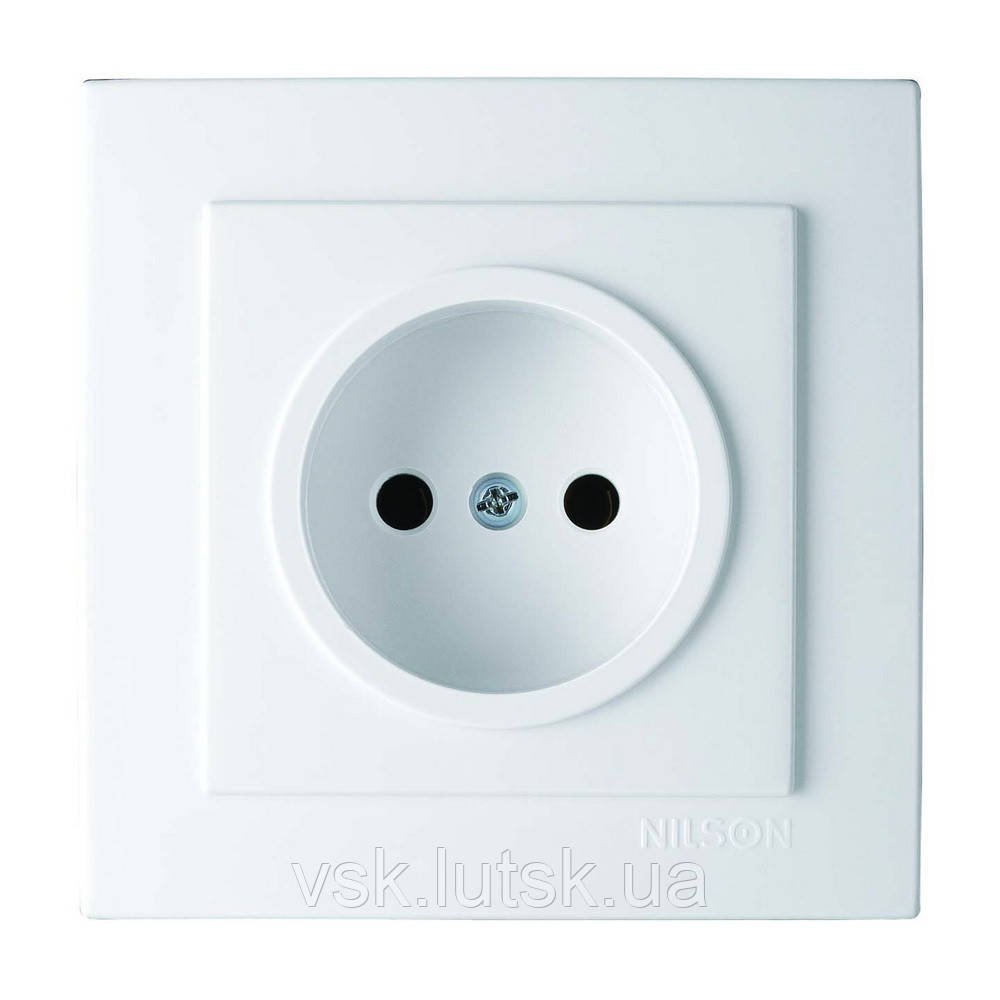 Розетка Nilson Touran  біла 1на б/з (12шт) (24111015), фото 1