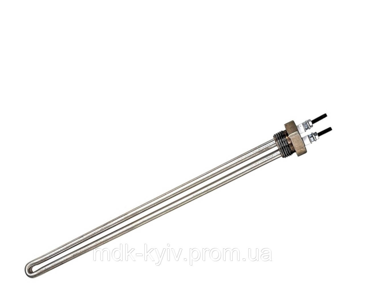 ТЕН 300Вт 24В 300мм для промислової коптильної камери, прямий, нержавійка, фланець G¾" з вуглецевої сталі, внутрішній, фото 1