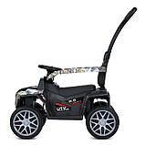 Дитячий електромобіль каталка-толокар 2в1 Bambi Racer M 5732 з батьківською ручкою Білий, фото 5