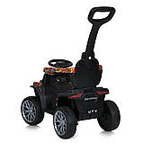 Дитячий електромобіль каталка-толокар 2в1 Bambi Racer M 5732 з батьківською ручкою Чорний, фото 4