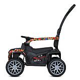 Дитячий електромобіль каталка-толокар 2в1 Bambi Racer M 5732 з батьківською ручкою Чорний, фото 7