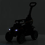 Дитячий електромобіль каталка-толокар 2в1 Bambi Racer M 5732 з батьківською ручкою Чорний, фото 8