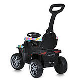 Дитячий електромобіль каталка-толокар 2в1 Bambi Racer M 5732 з батьківською ручкою Блакитний, фото 6