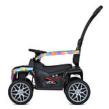 Дитячий електромобіль каталка-толокар 2в1 Bambi Racer M 5732 з батьківською ручкою Блакитний, фото 7