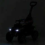 Дитячий електромобіль каталка-толокар 2в1 Bambi Racer M 5732 з батьківською ручкою Блакитний, фото 9
