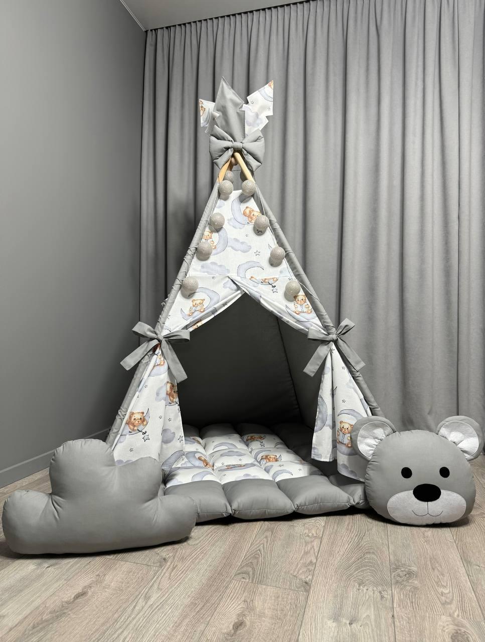 Вігвам для дітей Ведмежа на місяці 8 БОНБОН Повний комплект, вігвам для хлопчика, дитяча палатка, вігвам для дівчинки, вігвам - фото 1 - id-p2340848363