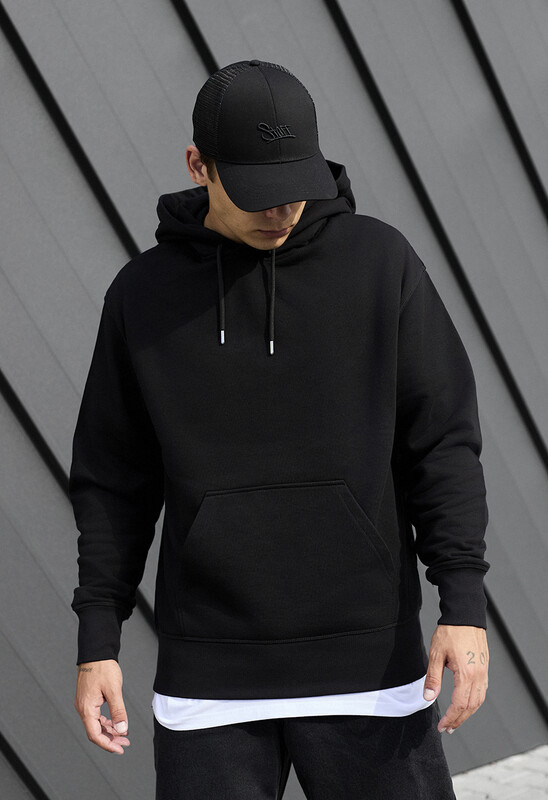 Універсальне чорне худі Staff black oversize