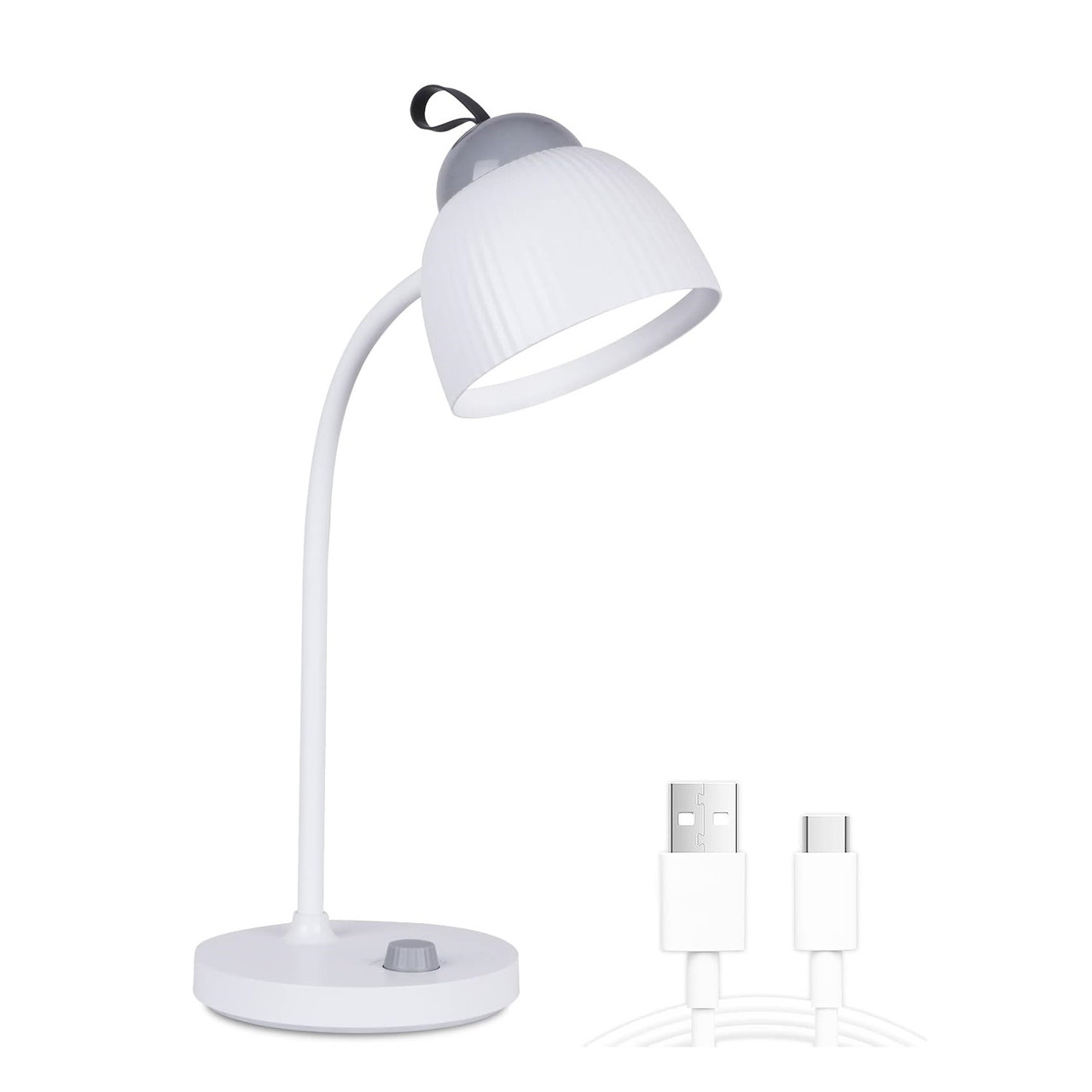 Біла настільна LED лампа 4.5Вт 4100К на акумуляторі Type-C діммер 51х16 см