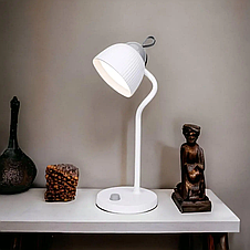 Біла настільна LED лампа 4.5Вт 4100К на акумуляторі Type-C діммер 51х16 см, фото 3