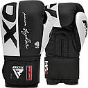 Боксерські рукавиці RDX F4 Boxing Sparring Gloves Hook&Loop WHITE/BLACK 10 унцій  (капа у комплекті), фото 2