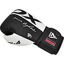 Боксерські рукавиці RDX F4 Boxing Sparring Gloves Hook&Loop WHITE/BLACK 10 унцій  (капа у комплекті), фото 3