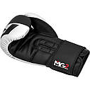 Боксерські рукавиці RDX F4 Boxing Sparring Gloves Hook&Loop WHITE/BLACK 10 унцій  (капа у комплекті), фото 4