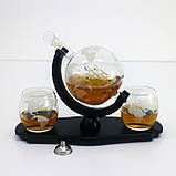 Набір для віскі Подорожі Світом графін 850 мл та 2 склянки 300 мл, фото 10