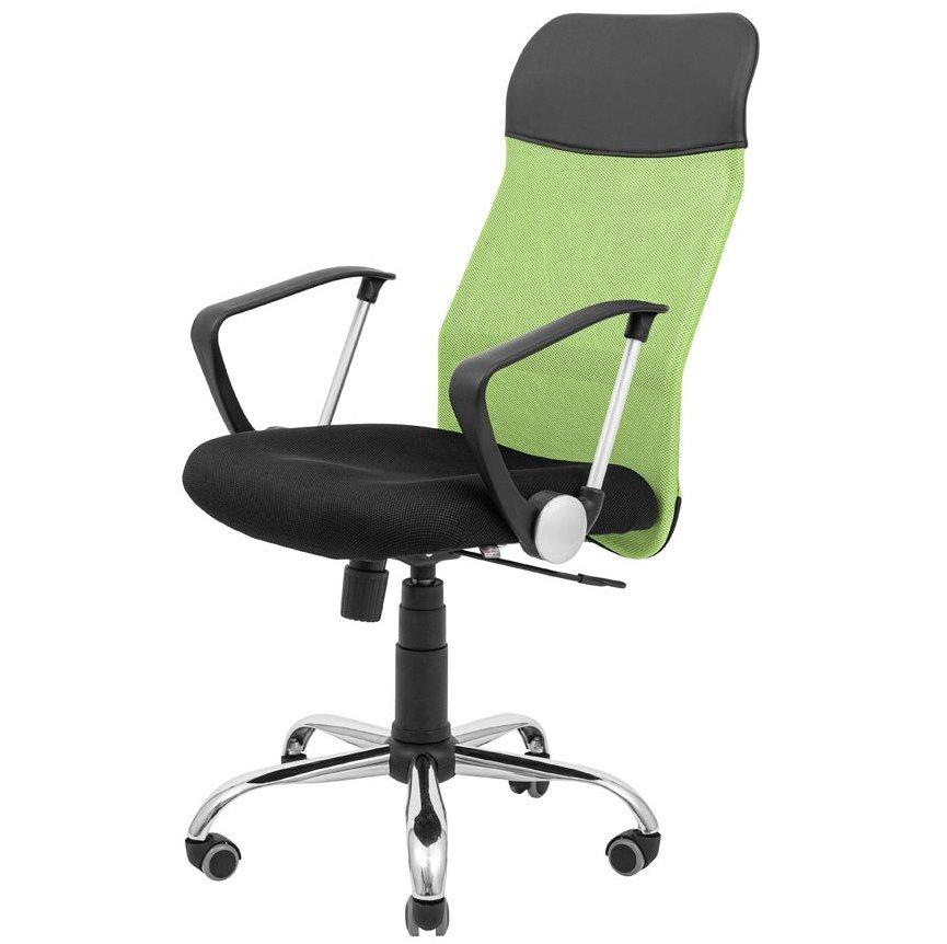 Офісне крісло із сітковою спинкою сидіння чорне спинка зелена Ультра Ю Ultra U хрестовина Хром Richman, фото 1