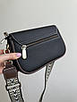 Сумка шкіряна з двома ременями С101-КТ-4306 Чорна, фото 3