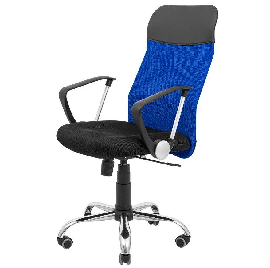 Офісне крісло із сітковою спинкою сидіння чорне спинка синя Ультра Ю Ultra U хрестовина Хром Richman, фото 1