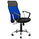 Офісне крісло із сітковою спинкою сидіння чорне спинка синя Ультра Ю Ultra U хрестовина Хром Richman, фото 4
