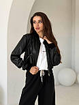 Куртка бомбер з екошкіри "шкіранка", фото 3