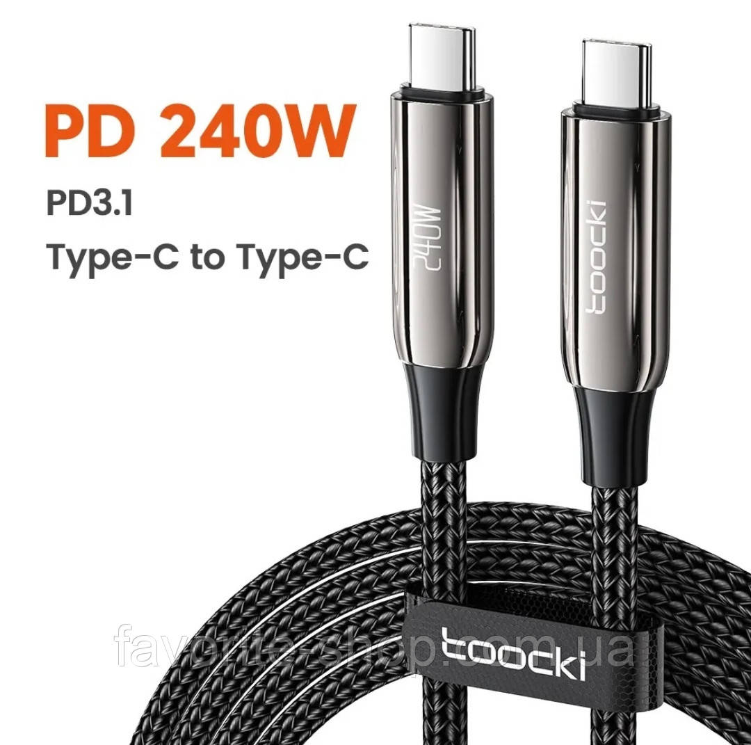 Кабель для заряджання телефона, ноутбука Toocki PD240W (1.0м)