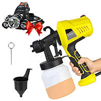 Фарбопульт 800мл Electric Paint Sprayer + Подарунок Налобний ліхтар RJ 3000 / Пульверизатор розпилювач фарби
