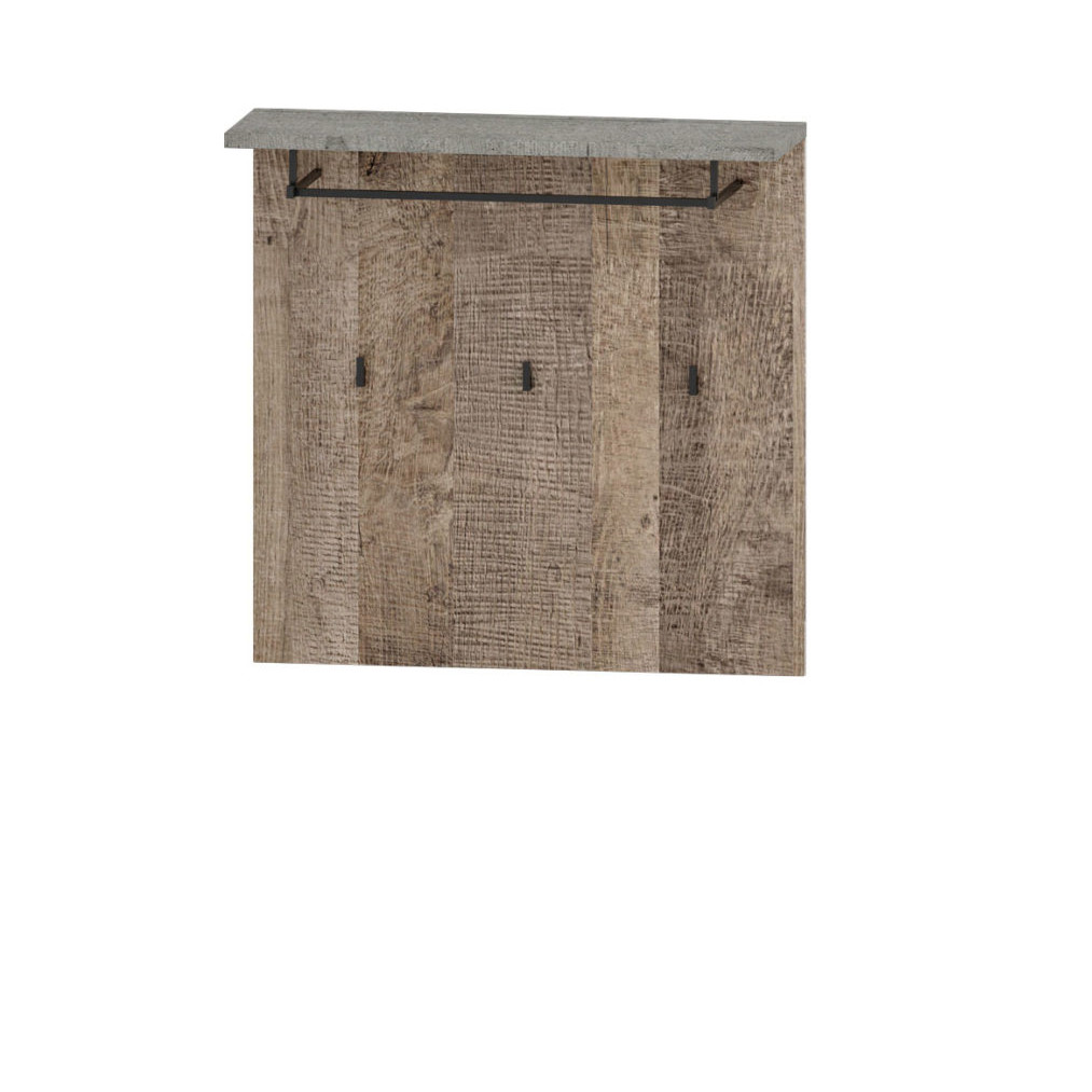 Сучасна стильна настінна вішалка зі штангою для верхнього одягу в передпокій коридор лофт 80 см Барі Сокме