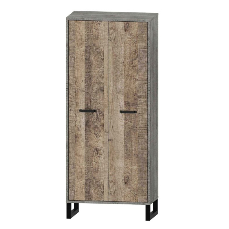 Маленька розпашна дводверна шафа 2Д для верхнього одягу 80 см лофт на ніжках у передпокій коридор Барі Сокме