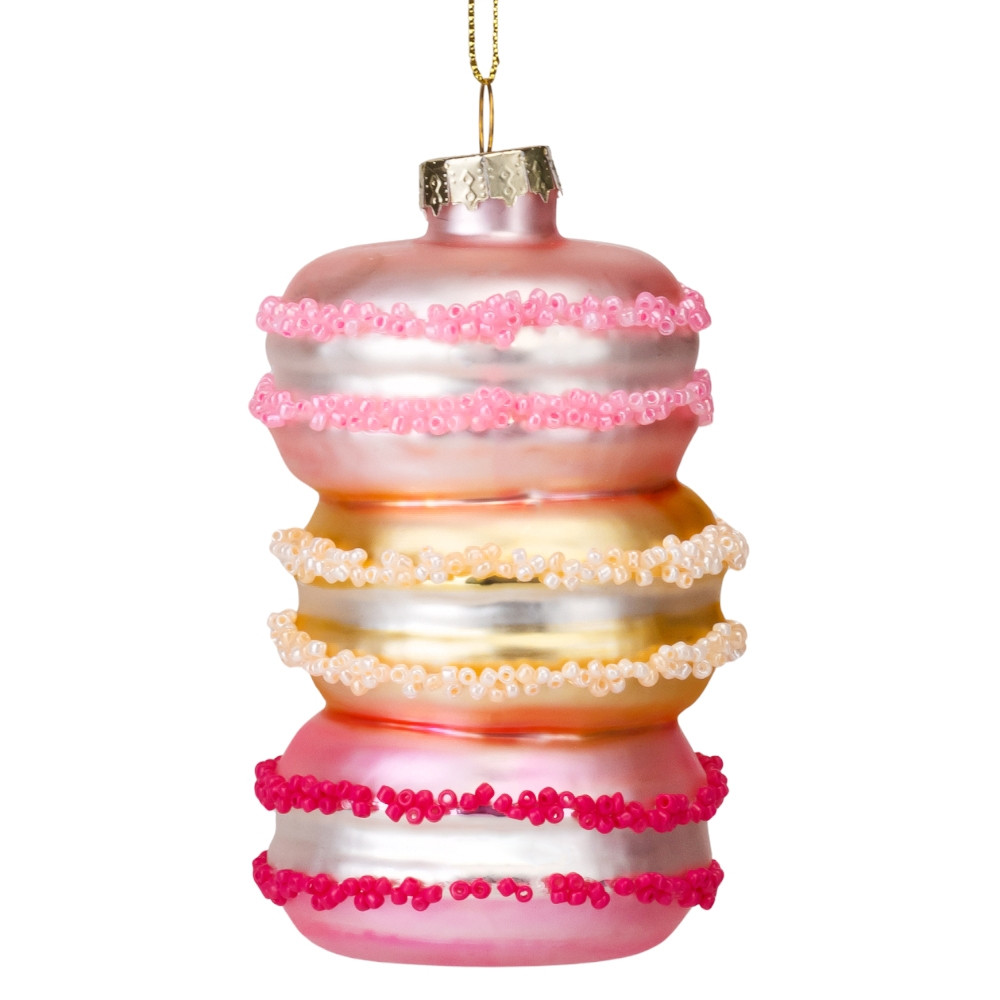 Набір скляних куль на ялинку Макарун 6 шт 10х6 см 16030-019