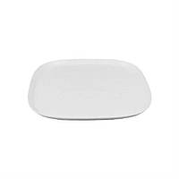 Плоская квадратная тарелка из фарфора 20 см белая