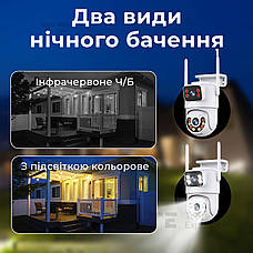 Вулична ip камера відеоспостереження IP WiFi 6 Мп Yoosee поворотна з віддаленим доступом з передачею на телефон, фото 6