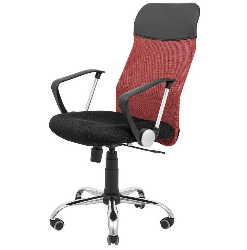 Сіткове офісне крісло — чорне спинка-сітка червона Ультра Ю Ultra U хрестовина Хром Richman, фото 1