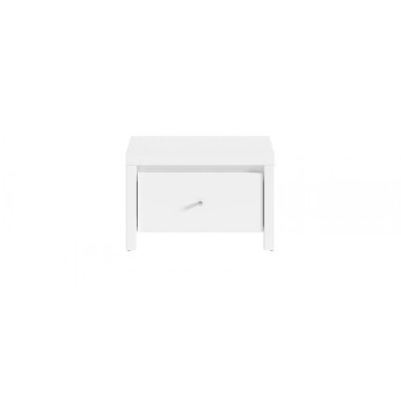 Тумба приліжкова ВМК (БРВ) Крістіна KOM1S Білий + Білий глянець (GRB-1982) \