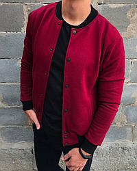 Бомбер чоловічий трикотажний as бордовий куртка американка чоловіча осіння весняна