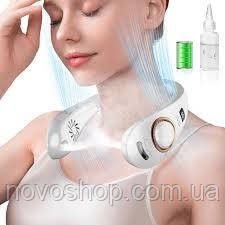 Портативний шийний вентилятор із розпилювачем водяного туману Evri neck fan with mist, фото 1