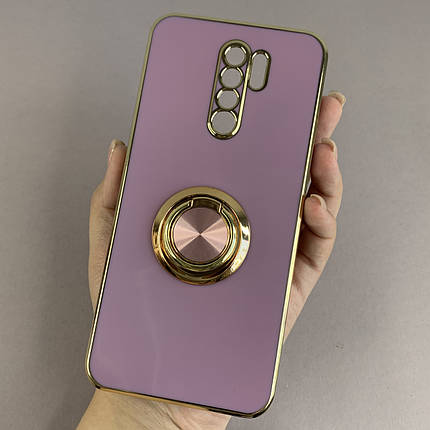 Чохол для Xiaomi Redmi 9 глянцевий чохол з кільцем тримачем на телефон сяомі редмі 9 чорничний l7h, фото 1