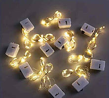 Гірлянда Роса світлодіодна 2 м, жовте світло, на батарейках.