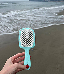 Гребінець для волосся Small Superbrush від Janeke, м'ятний зубчики білі