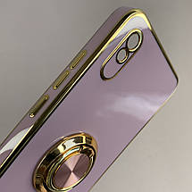 Чохол для Xiaomi Redmi 9A глянцевий чохол з кільцем тримачем на телефон сяомі редмі 9а чорничний l7h, фото 4