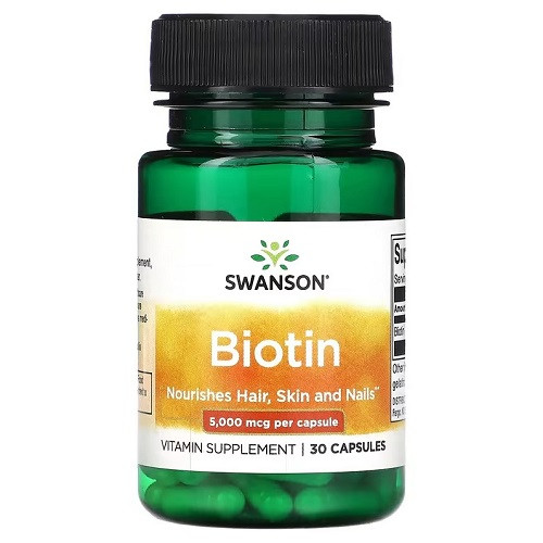 Вітаміни Біотин Swanson Biotin 5000 mcg (30 капсул.)