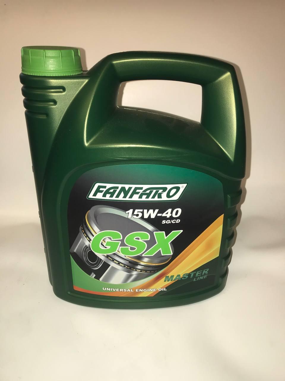 Олива моторна(мінеральна) FANFARO GSX SAE 15W-40, (4л)