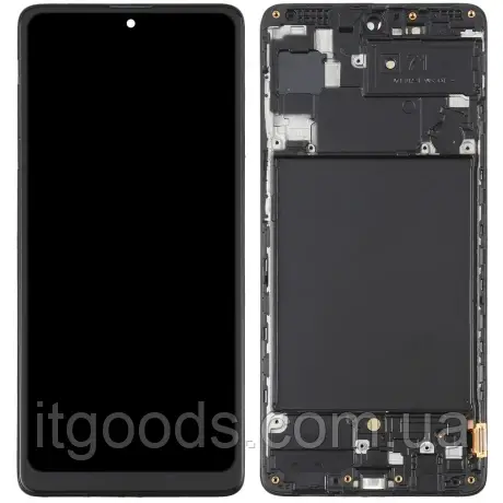 Дисплей (модуль) + сенсор з рамкою для Samsung Galaxy A71 2019 A715, A715F, SM-A715F/DS, SM-A715F/DSN, OLED, small size lcd