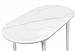 Білий розкладний обідній стіл овальний із МДФ із керамічним покриттям мармур Титан 110/140х75 Мікс Мебель, фото 2