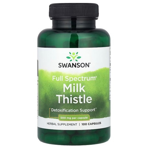 Вітаміни Сілімарин Swanson Full Spectrum Milk Thistle 500 mg (100 капсул.), фото 1